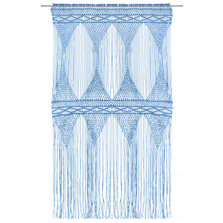 Vidaxl gordijn macramé 140x240 cm katoen blauw