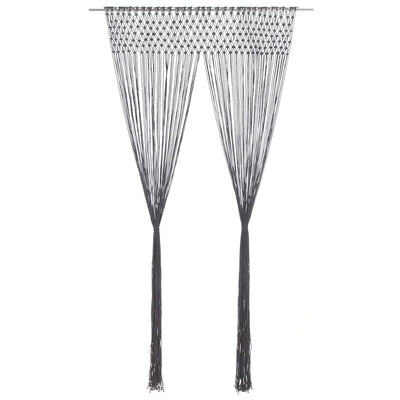 Vidaxl gordijn macramé 140x240 cm katoen antraciet