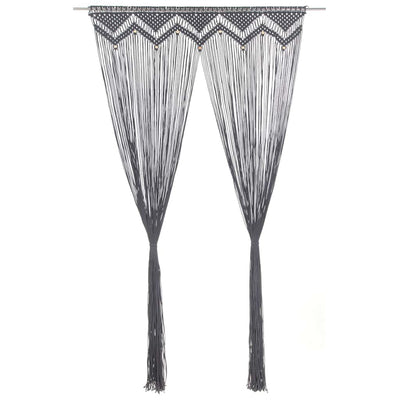 Vidaxl gordijn macramé 140x240 cm katoen antraciet