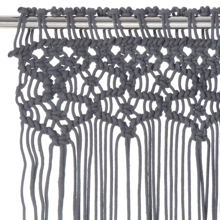 Vidaxl gordijn macramé 140x240 cm katoen antraciet