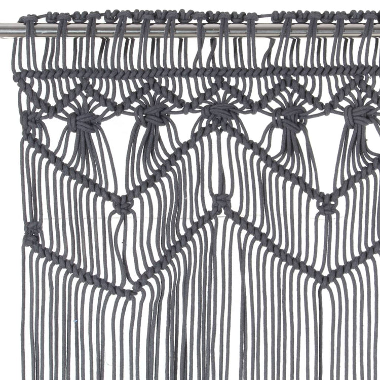 Vidaxl gordijn macramé 140x240 cm katoen antraciet