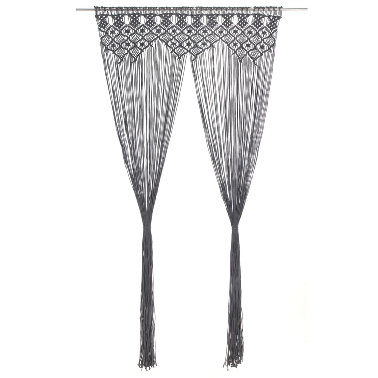 Vidaxl gordijn macramé 140x240 cm katoen antraciet