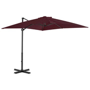 Vidaxl zweefparasol met aluminium paal 250x250 cm bordeauxrood - afbeelding 1