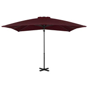 Vidaxl zweefparasol met aluminium paal 250x250 cm bordeauxrood - afbeelding 2
