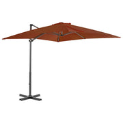 Vidaxl zweefparasol met aluminium paal 250x250 cm terracottakleurig - afbeelding 1