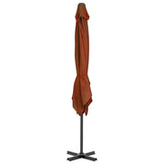 Vidaxl zweefparasol met aluminium paal 250x250 cm terracottakleurig - afbeelding 3