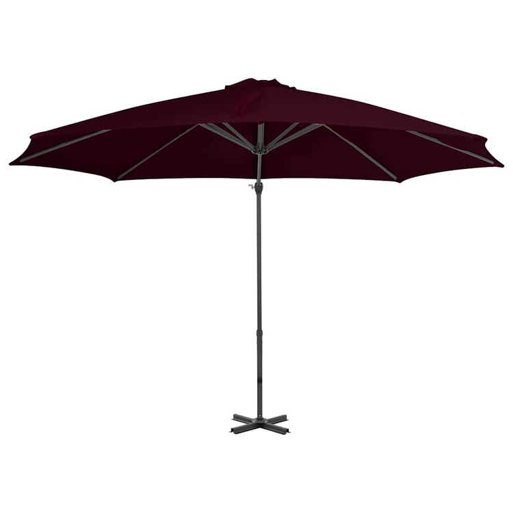 Vidaxl zweefparasol met aluminium paal 300 cm rood