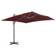 Vidaxl zweefparasol met aluminium paal 400x300 cm bordeauxrood