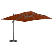 Vidaxl zweefparasol met aluminium paal 300x300 cm terracottakleurig - afbeelding 1