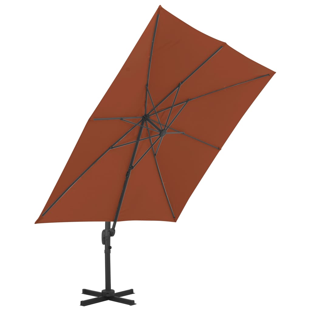 Vidaxl zweefparasol met aluminium paal 400x300 cm terracottakleurig