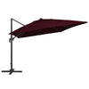 Vidaxl zweefparasol met led-verlichting 400x300 cm bordeauxrood