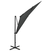 Vidaxl zweefparasol met paal en led-verlichting 250 cm antracietkleur - afbeelding 2