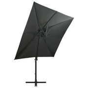 Vidaxl zweefparasol met paal en led-verlichting 250 cm antracietkleur - afbeelding 3
