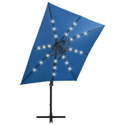 Vidaxl zweefparasol met paal en led-verlichting 250 cm azuurblauw - afbeelding 3
