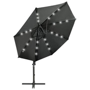 Vidaxl zweefparasol met paal en led-verlichting 300 cm antracietkleur - afbeelding 2