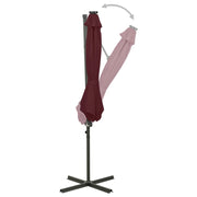 Vidaxl zweefparasol met paal en led-verlichting 300 cm bordeauxrood - afbeelding 3