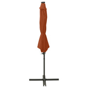 Vidaxl zweefparasol met paal en led-verlichting 300 cm terracottakleur - afbeelding 2