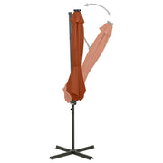 Vidaxl zweefparasol met paal en led-verlichting 300 cm terracottakleur - afbeelding 3