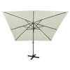 Vidaxl zweefparasol met paal en led-verlichting 300 cm zandkleurig