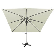 Vidaxl zweefparasol met paal en led-verlichting 300 cm zandkleurig - afbeelding 3