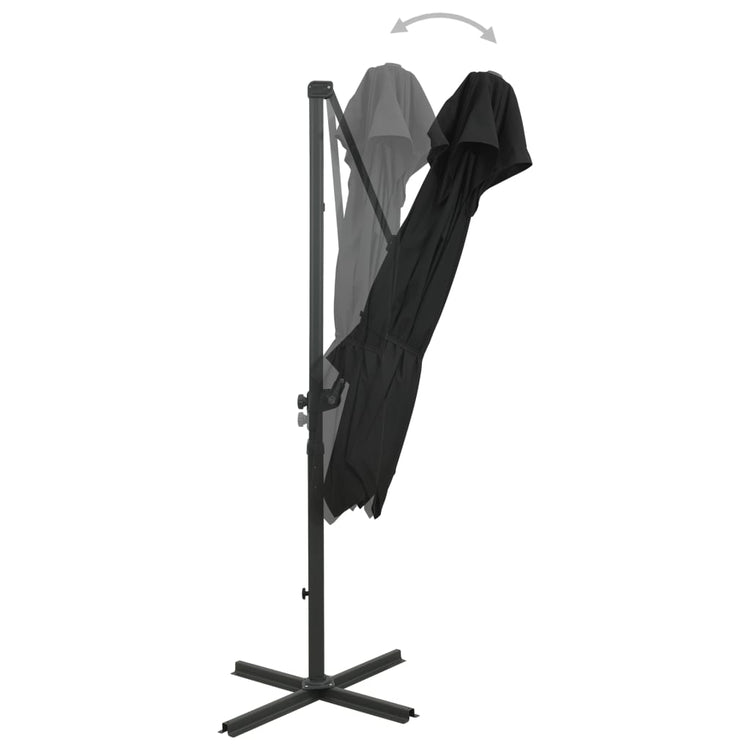Vidaxl zweefparasol met dubbel dak 250x250 cm zwart