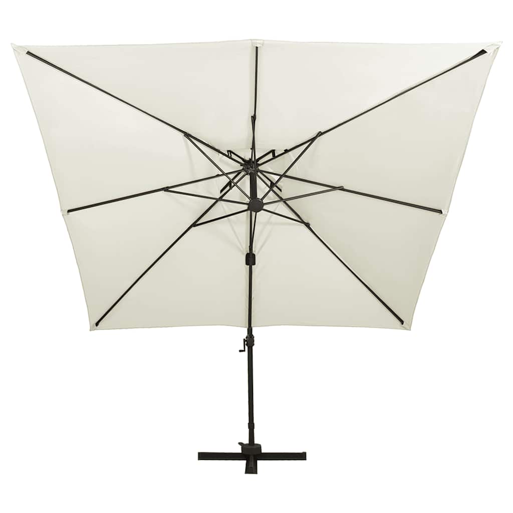 Vidaxl zwevende parasol met dubbele bovenkant 300x300 cm zandkleur