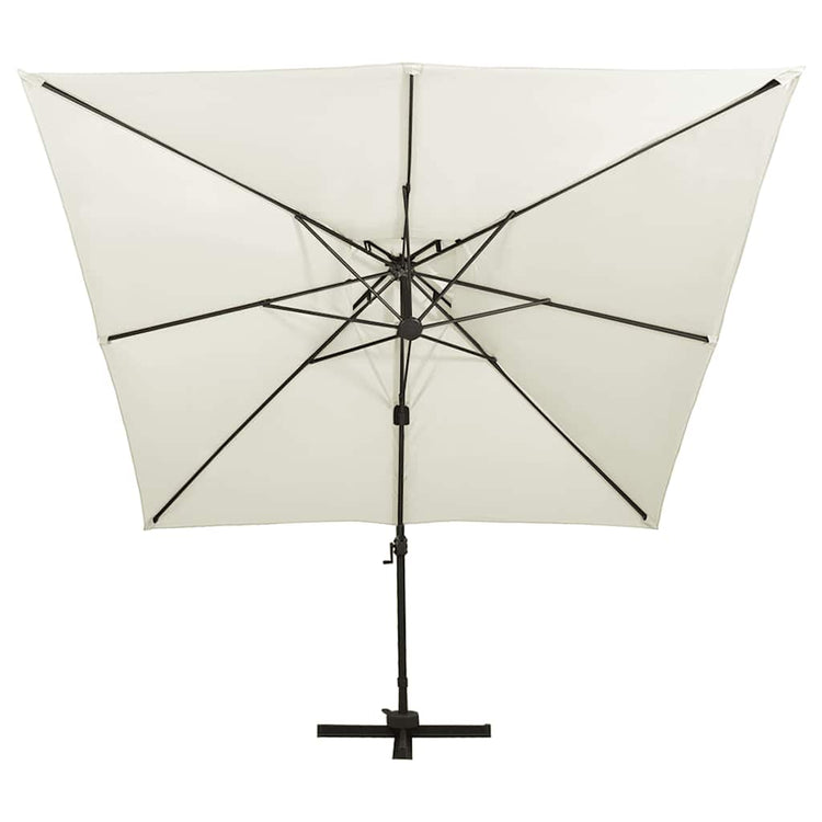 Vidaxl zwevende parasol met dubbele bovenkant 300x300 cm zandkleur