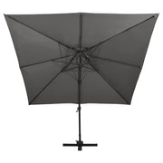 Vidaxl zweefparasol met dubbel dak 300x300 cm antracietkleurig - afbeelding 2