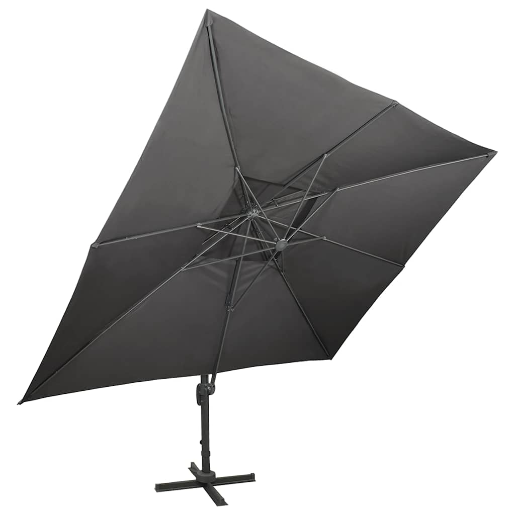 Vidaxl zwevende parasol met dubbele bovenkant antraciet 400x300 cm
