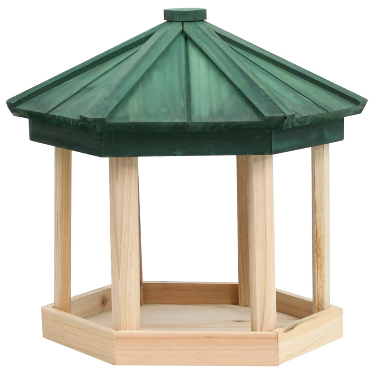 Vidaxl vogelvoeder achthoekig 33x30 cm massief vurenhout