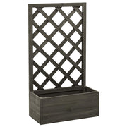 Vidaxl latwerkplantenbak 50x25x90 cm massief vurenhout grijs - afbeelding 1