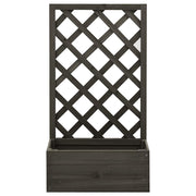 Vidaxl latwerkplantenbak 50x25x90 cm massief vurenhout grijs - afbeelding 2