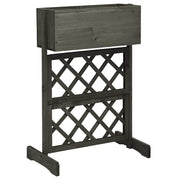 Vidaxl latwerkplantenbak 45x30x74 cm massief vurenhout grijs - afbeelding 1