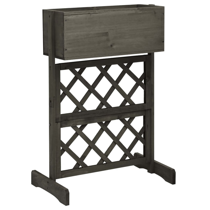 Vidaxl latwerkplantenbak 45x30x74 cm massief vurenhout grijs