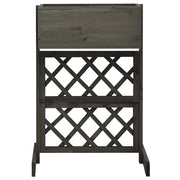 Vidaxl latwerkplantenbak 45x30x74 cm massief vurenhout grijs - afbeelding 2