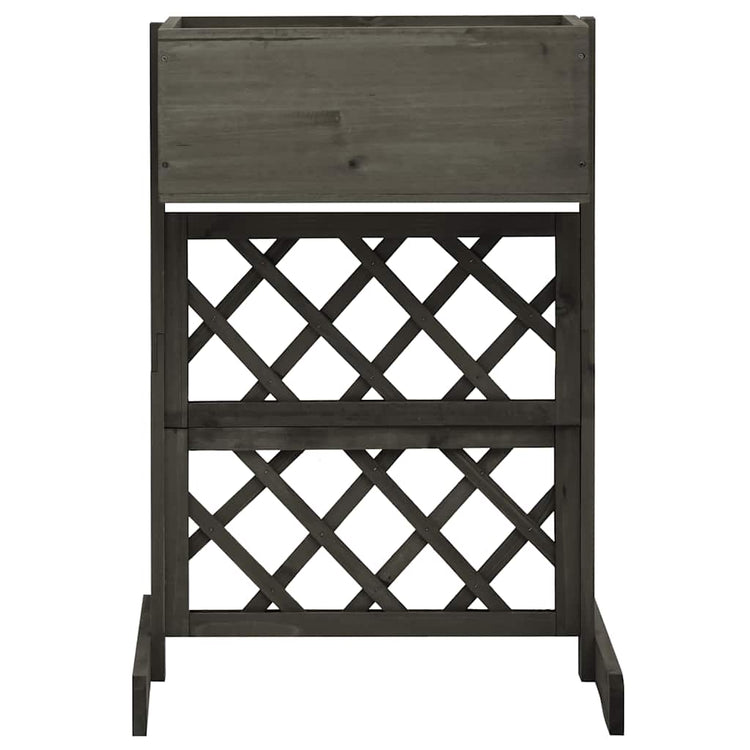 Vidaxl latwerkplantenbak 45x30x74 cm massief vurenhout grijs