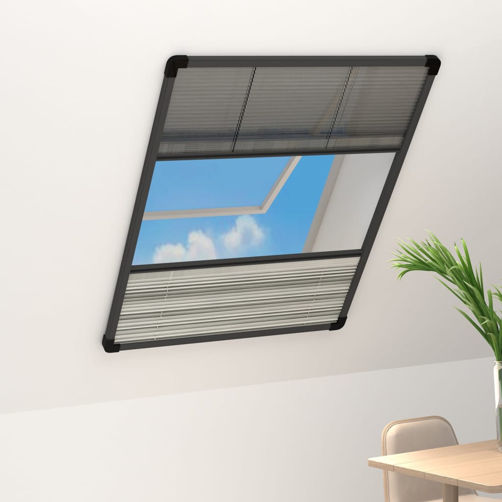 Vidaxl raamhor plissé met verduistering 80x120 cm aluminium