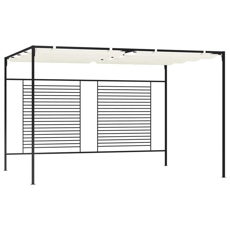 VidaXL Prieel met uittrekbaar dak 180 g m² 3x4x2,3 m crèmekleurig