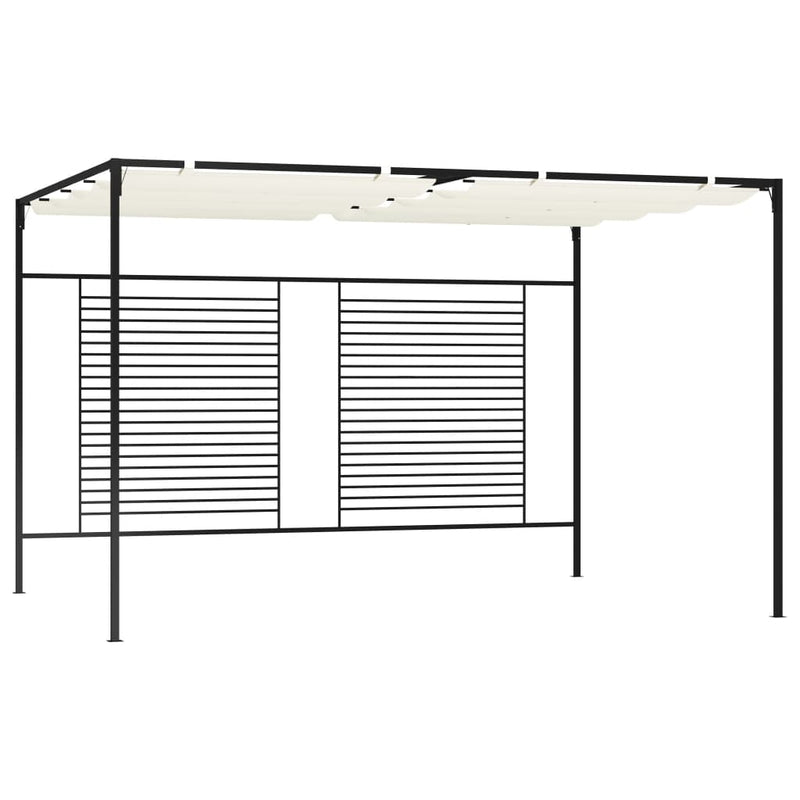 VidaXL Prieel met uittrekbaar dak 180 g m² 3x4x2,3 m crèmekleurig