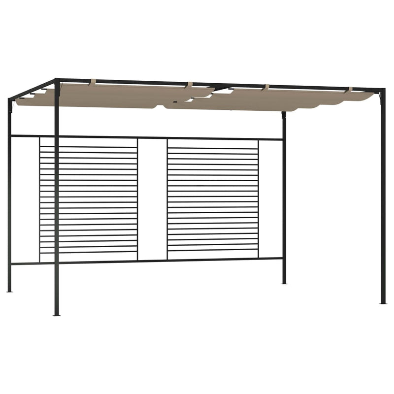 VidaXL Prieel met uittrekbaar dak 180 g m² 3x4x2,3 m taupe