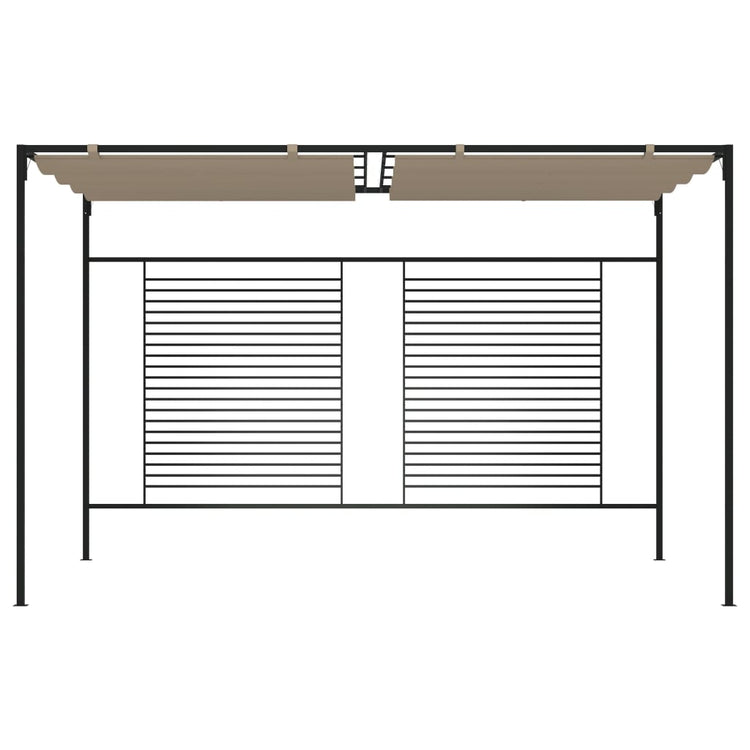 VidaXL Prieel met uittrekbaar dak 180 g m² 3x4x2,3 m taupe