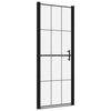 Vidaxl douchedeur 81x195 cm gehard glas zwart