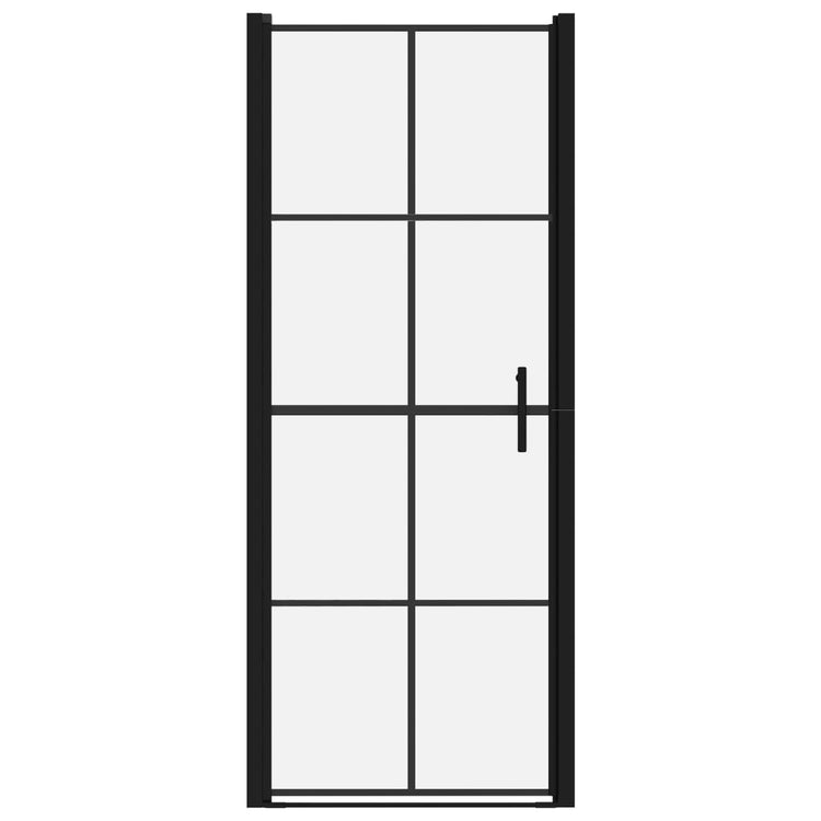 Vidaxl douchedeuren 81x195 cm gehard glas zwart