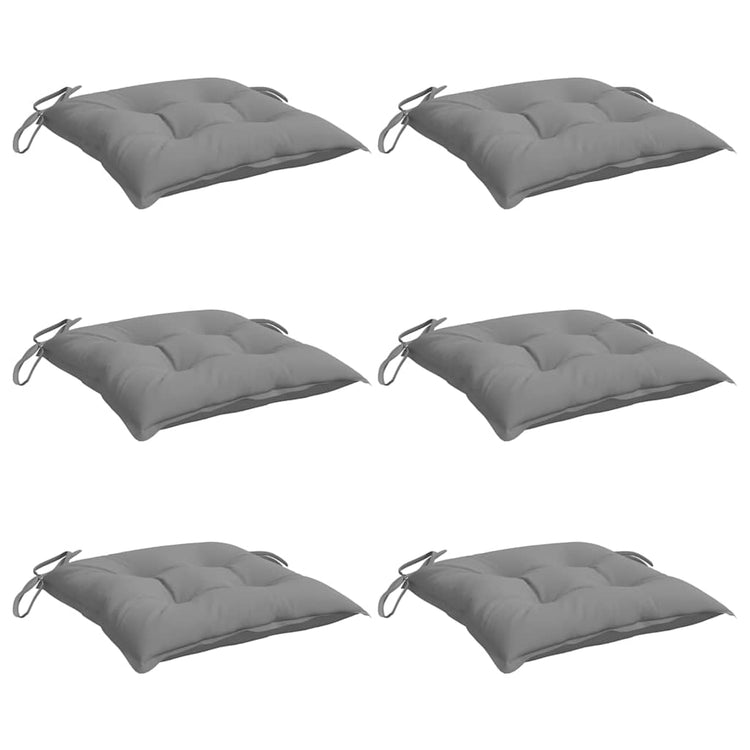 Vidaxl stoelkussens 6 st 50x50x7 cm oxford stof grijs