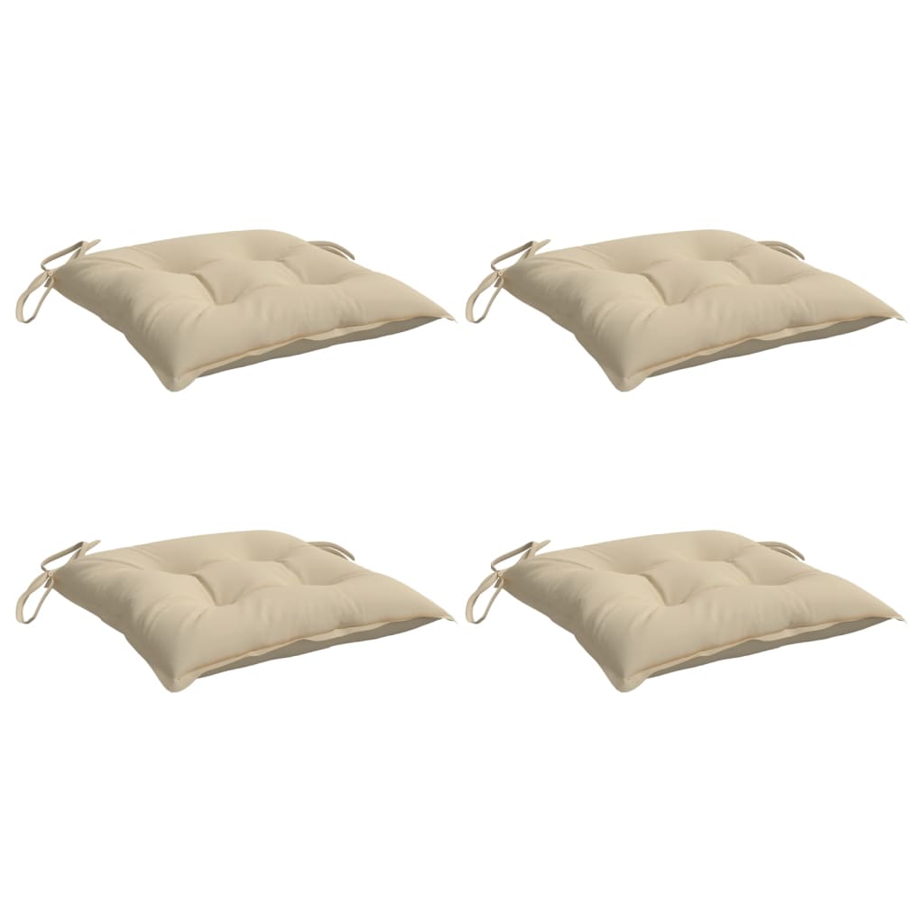 Vidaxl stoelkussens 4 st 50x50x7 cm oxford stof beige