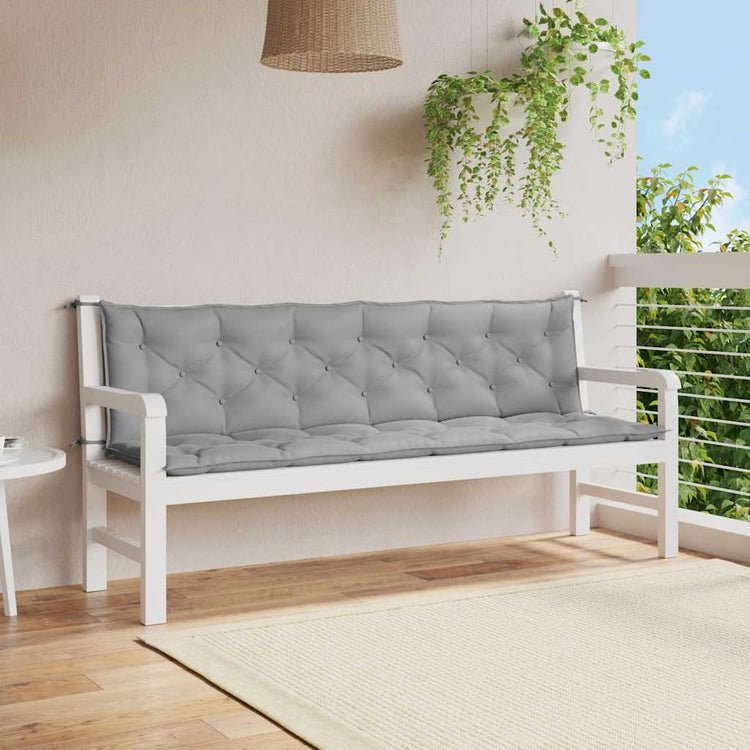 Vidaxl tuinbankkussen 200x(50+50)x7 cm oxford stof grijs