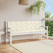 Vidaxl tuinbankkussen 200x(50+50)x7 cm oxford stof crèmewit - afbeelding 1