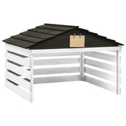 Vidaxl overkapping voor grasmaaier 78x74x54 cm vurenhout zwart en wit - afbeelding 1