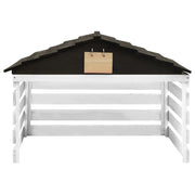 Vidaxl overkapping voor grasmaaier 78x74x54 cm vurenhout zwart en wit - afbeelding 2