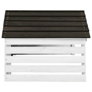 Vidaxl overkapping voor grasmaaier 78x74x54 cm vurenhout zwart en wit - afbeelding 3